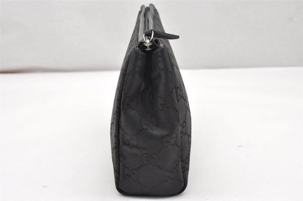 Authentic GUCCI Clutch Hand Bag Purse GG Nylon Leather 0141126 Black Junk 3787K