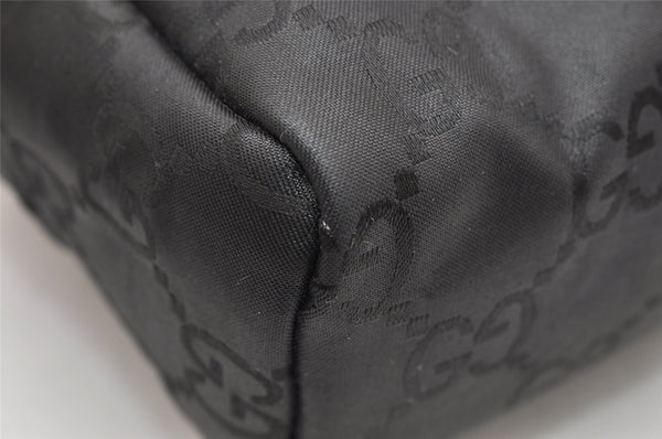 Authentic GUCCI Clutch Hand Bag Purse GG Nylon Leather 0141126 Black Junk 3787K