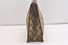Authentic GUCCI Vintage Clutch Hand Bag Purse GG PVC Leather Brown 3788J