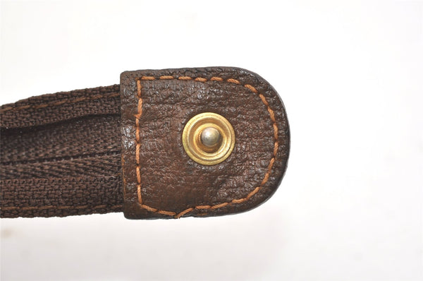 Authentic GUCCI Vintage Clutch Hand Bag Purse GG PVC Leather Brown 3788J