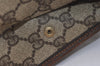 Authentic GUCCI Vintage Clutch Hand Bag Purse GG PVC Leather Brown 3788J
