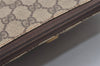 Authentic GUCCI Vintage Clutch Hand Bag Purse GG PVC Leather Brown 3788J