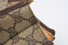 Authentic GUCCI Vintage Clutch Hand Bag Purse GG PVC Leather Brown 3788J