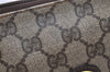 Authentic GUCCI Vintage Clutch Hand Bag Purse GG PVC Leather Brown 3788J