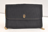 Authentic Christian Dior Trotter Shoulder Bag Purse Canvas Leather Black 3788K
