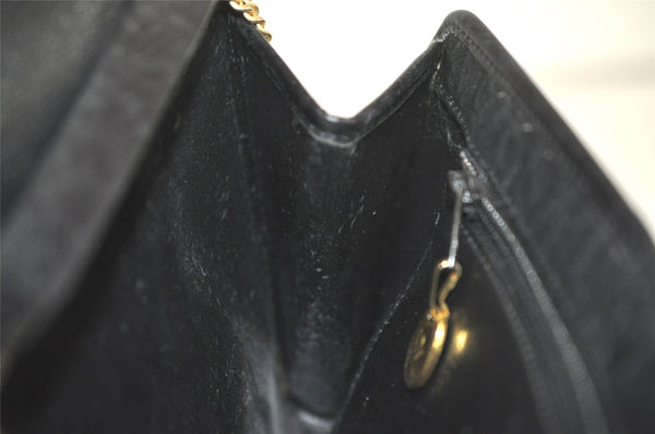Authentic Christian Dior Trotter Shoulder Bag Purse Canvas Leather Black 3788K