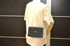 Authentic Christian Dior Trotter Shoulder Bag Purse Canvas Leather Black 3788K
