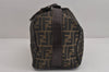 Authentic FENDI Vintage Zucca Hand Bag Purse Canvas Leather Brown Junk 3789J