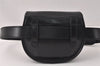 Authentic GUCCI Horsebit Waist Body Bag Purse Leather Black Junk 3789K