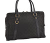 Authentic GUCCI Abbey Shoulder Hand Bag GG Canvas Leather 130940 Black 3790J