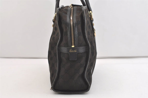 Authentic GUCCI Abbey Shoulder Hand Bag GG Canvas Leather 130940 Black 3790J
