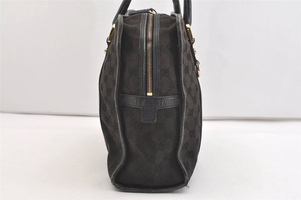 Authentic GUCCI Abbey Shoulder Hand Bag GG Canvas Leather 130940 Black 3790J