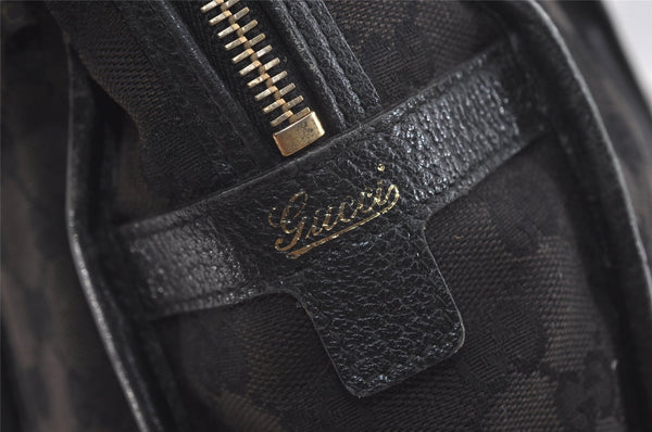 Authentic GUCCI Abbey Shoulder Hand Bag GG Canvas Leather 130940 Black 3790J