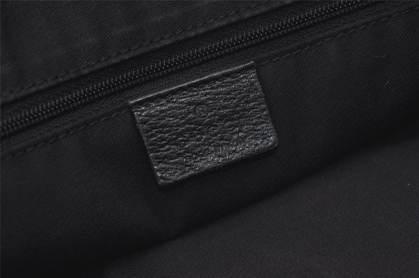 Authentic GUCCI Abbey Shoulder Hand Bag GG Canvas Leather 130940 Black 3790J