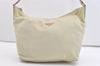 Authentic PRADA Nylon Tessuto Leather Shoulder Cross Body Bag Purse White 3791J