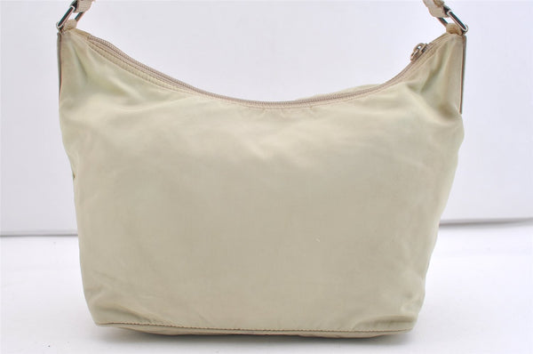 Authentic PRADA Nylon Tessuto Leather Shoulder Cross Body Bag Purse White 3791J