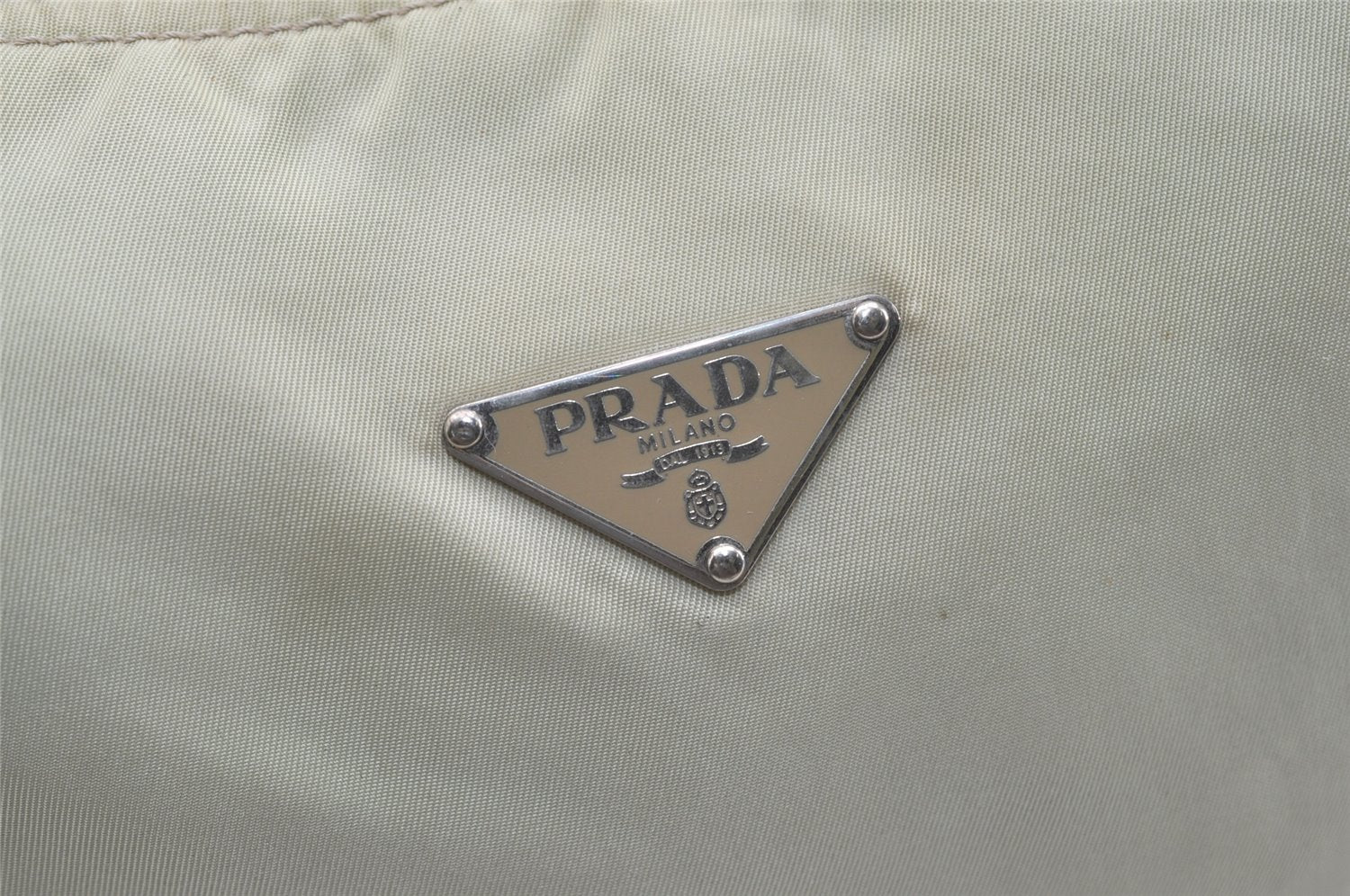 Authentic PRADA Nylon Tessuto Leather Shoulder Cross Body Bag Purse White 3791J