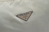 Authentic PRADA Nylon Tessuto Leather Shoulder Cross Body Bag Purse White 3791J