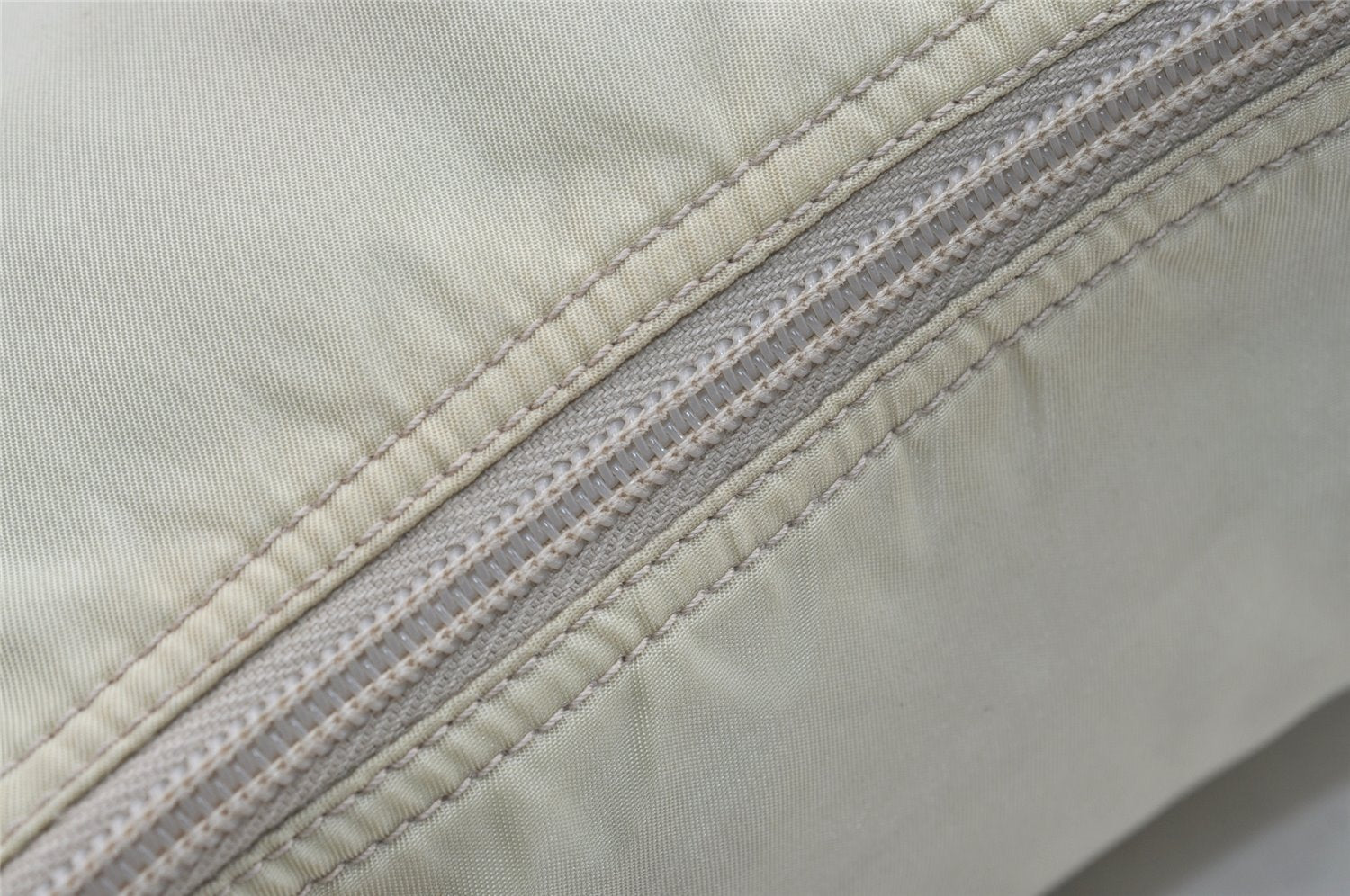 Authentic PRADA Nylon Tessuto Leather Shoulder Cross Body Bag Purse White 3791J