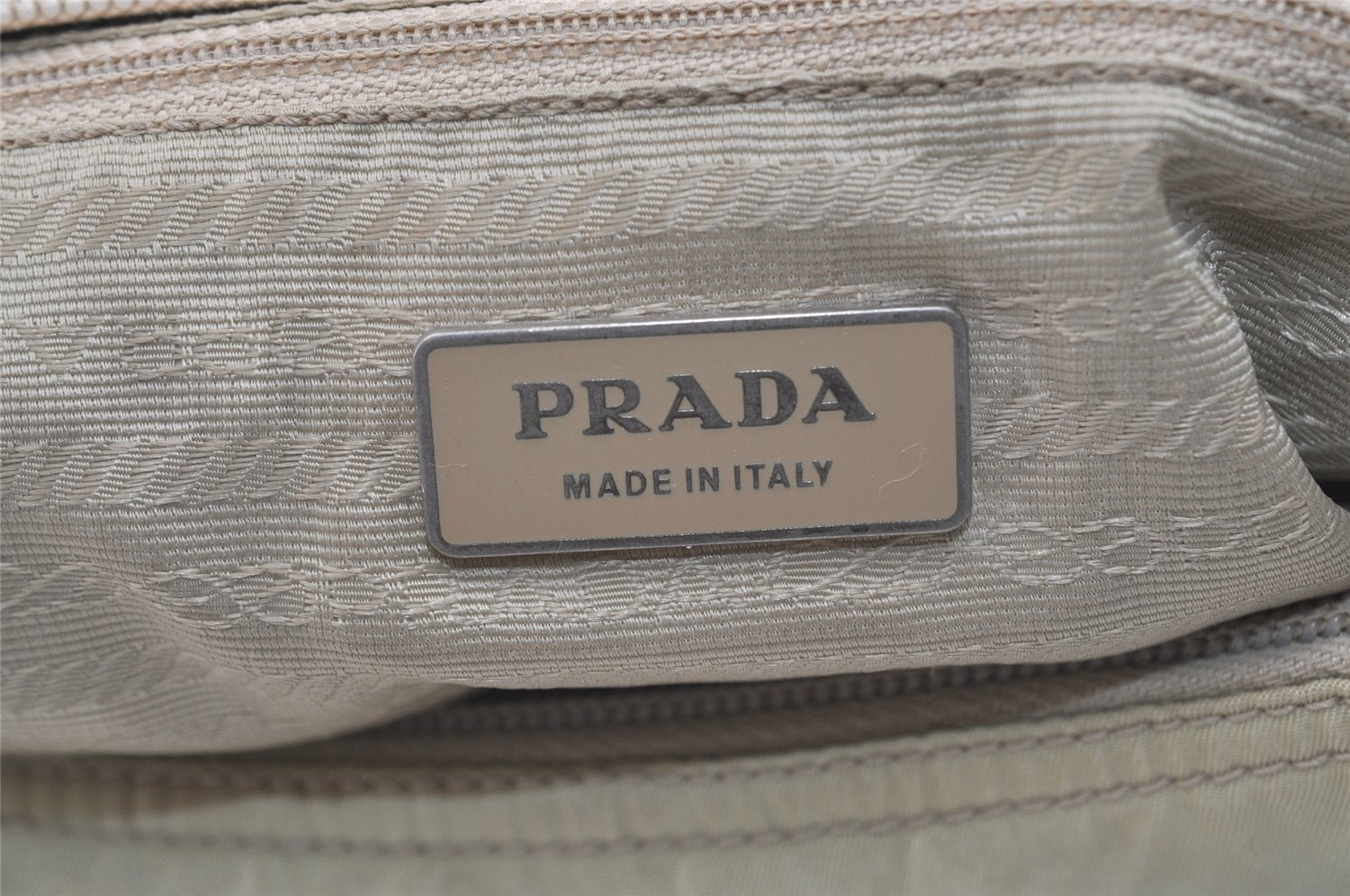 Authentic PRADA Nylon Tessuto Leather Shoulder Cross Body Bag Purse White 3791J