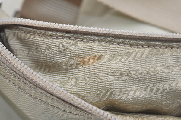 Authentic PRADA Nylon Tessuto Leather Shoulder Cross Body Bag Purse White 3791J