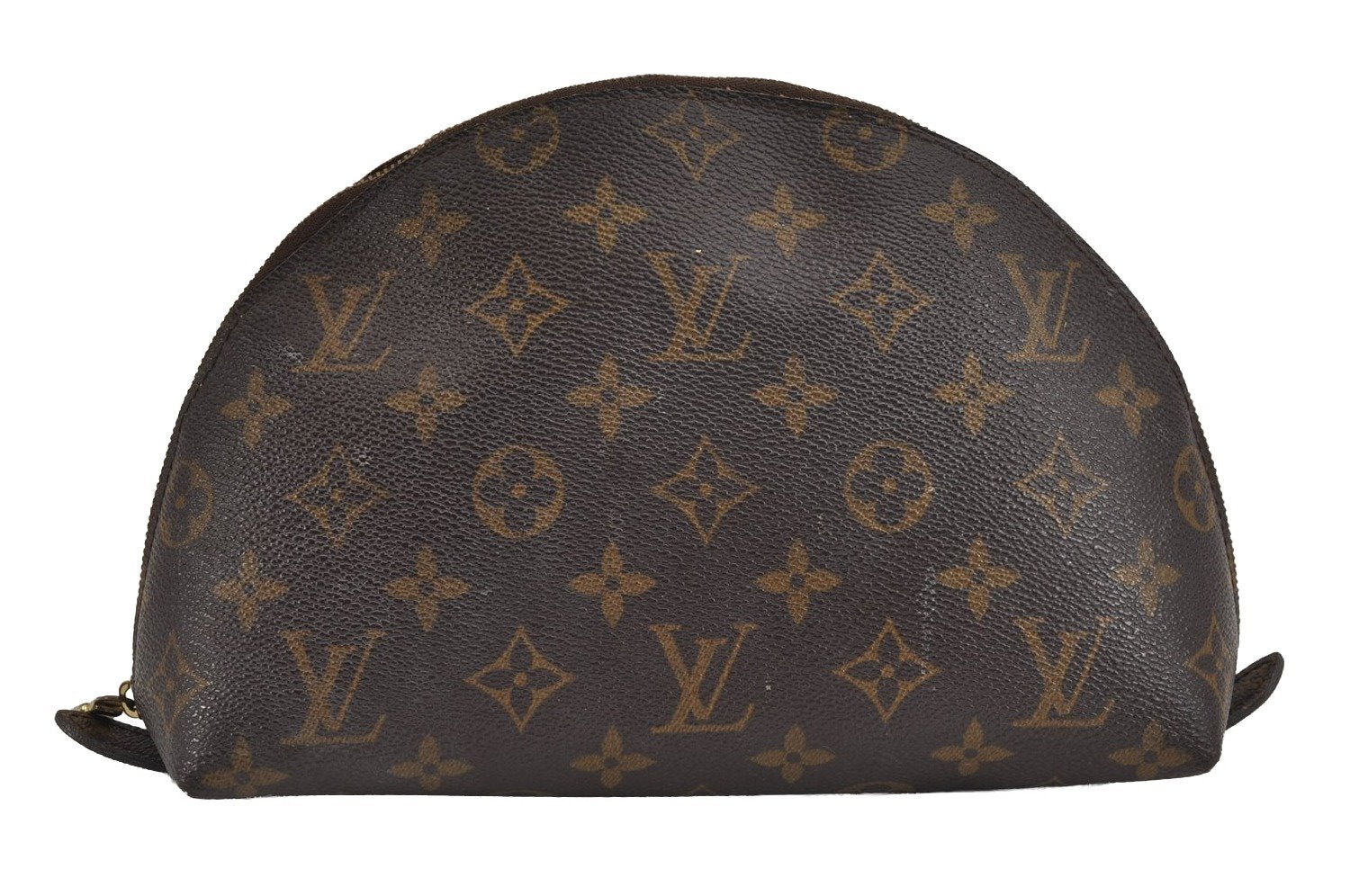 Auth Louis Vuitton Monogram Trousse Demi Ronde 23 Pouch M47520 Junk 3792J
