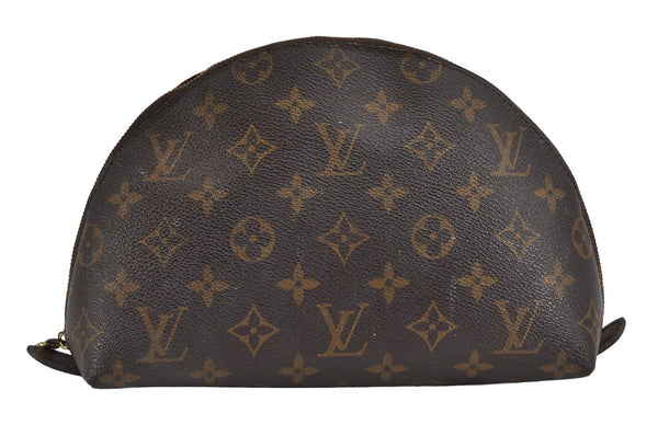 Auth Louis Vuitton Monogram Trousse Demi Ronde 23 Pouch M47520 Junk 3792J