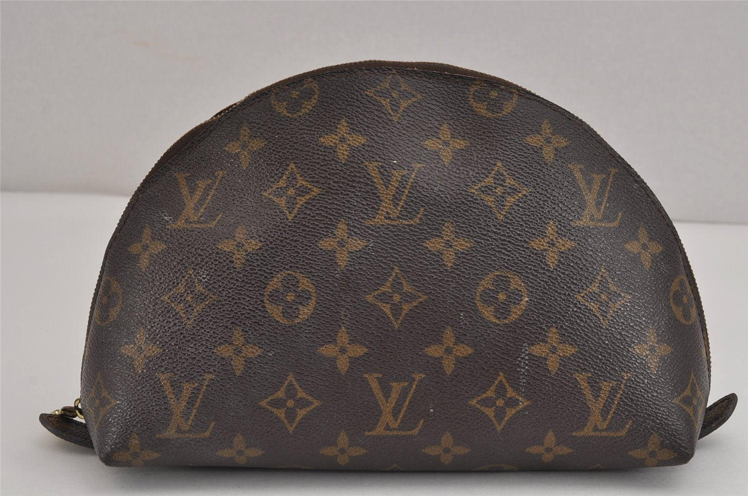 Auth Louis Vuitton Monogram Trousse Demi Ronde 23 Pouch M47520 Junk 3792J