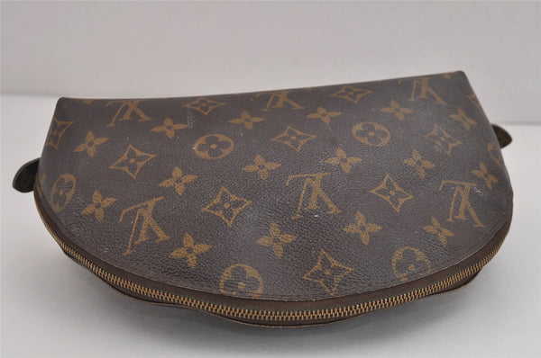 Auth Louis Vuitton Monogram Trousse Demi Ronde 23 Pouch M47520 Junk 3792J