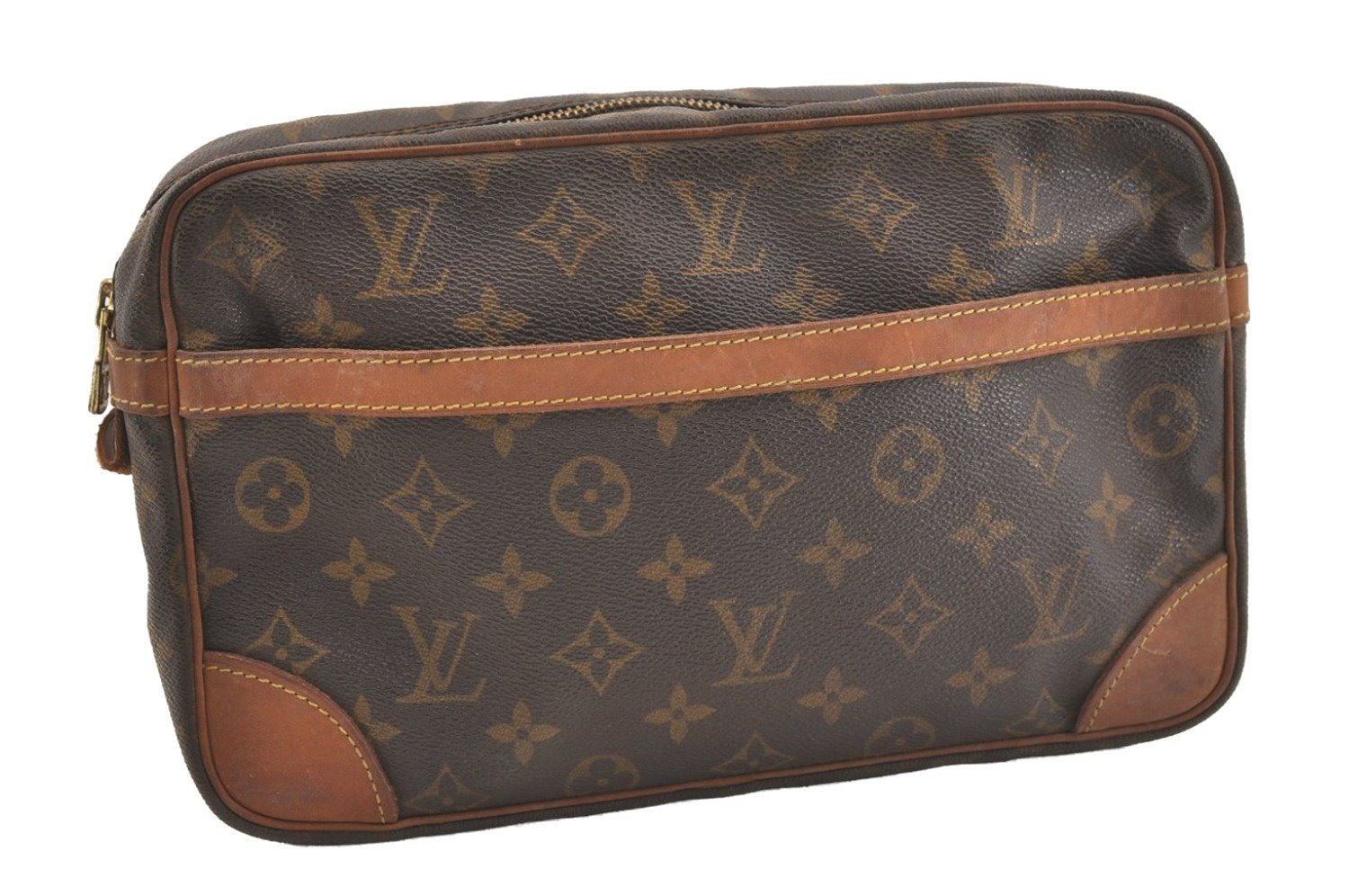 Authentic Louis Vuitton Monogram Compiegne 28 Clutch Hand Bag M51845 LV 3794J