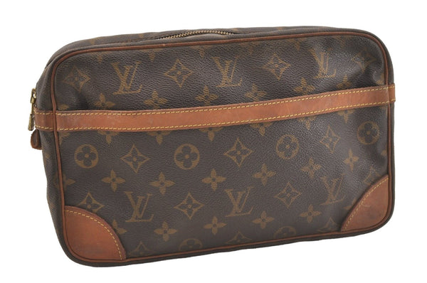 Authentic Louis Vuitton Monogram Compiegne 28 Clutch Hand Bag M51845 LV 3794J