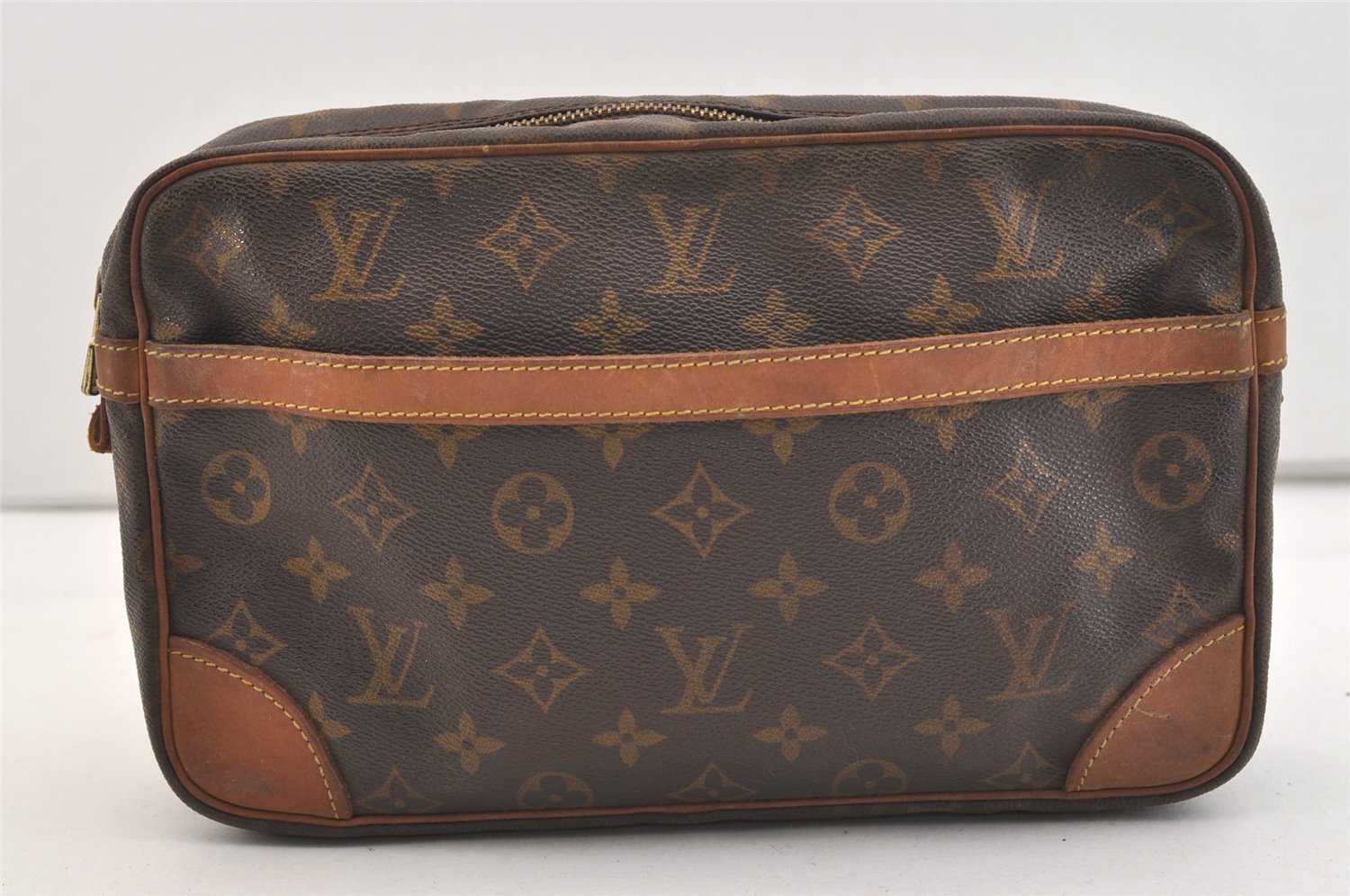 Authentic Louis Vuitton Monogram Compiegne 28 Clutch Hand Bag M51845 LV 3794J