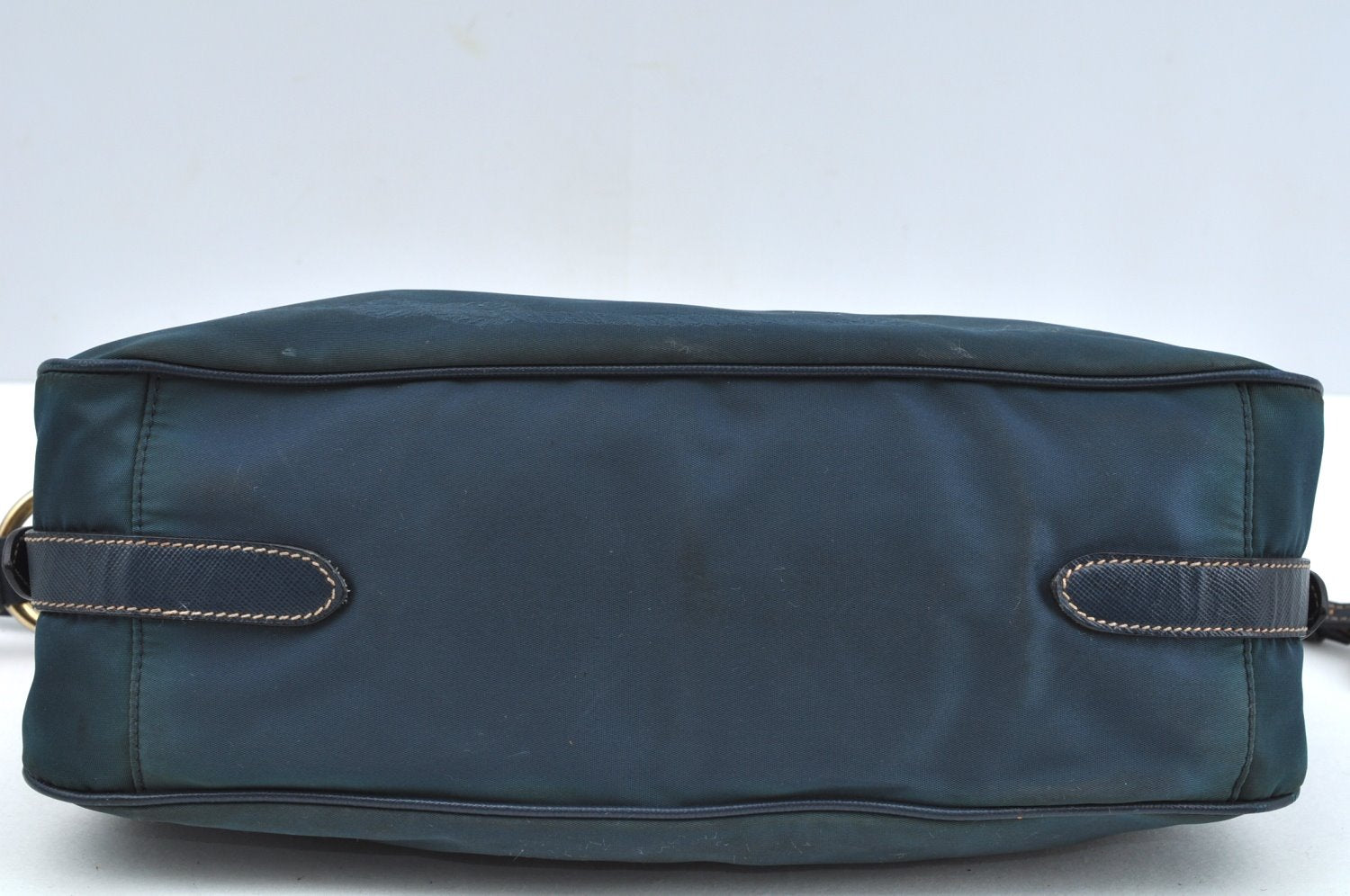 Authentic PRADA Nylon Tessuto Saffiano Leather Shoulder Hand Bag Blue 3796H