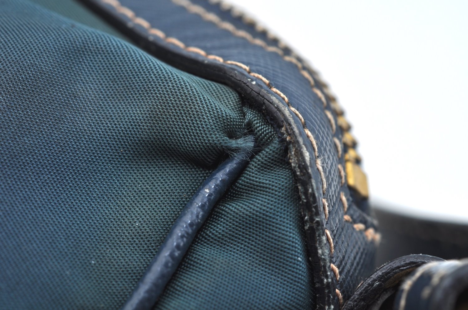 Authentic PRADA Nylon Tessuto Saffiano Leather Shoulder Hand Bag Blue 3796H