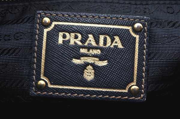 Authentic PRADA Nylon Tessuto Saffiano Leather Shoulder Hand Bag Blue 3796H