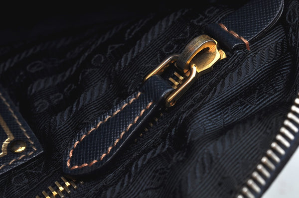 Authentic PRADA Nylon Tessuto Saffiano Leather Shoulder Hand Bag Blue 3796H