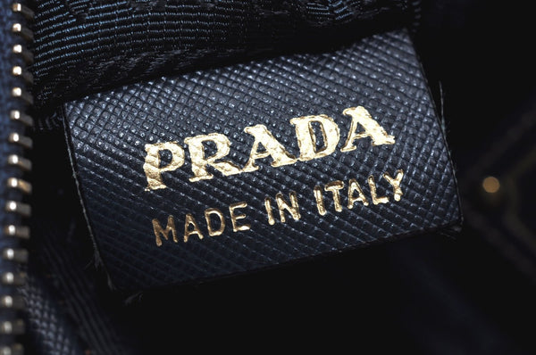 Authentic PRADA Nylon Tessuto Saffiano Leather Shoulder Hand Bag Blue 3796H