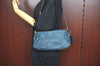 Authentic PRADA Nylon Tessuto Saffiano Leather Shoulder Hand Bag Blue 3796H