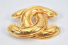 Authentic CHANEL Vintage CoCo Mark Pin Brooch Gold Plating 3798K
