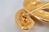 Authentic CHANEL Vintage CoCo Mark Pin Brooch Gold Plating 3798K