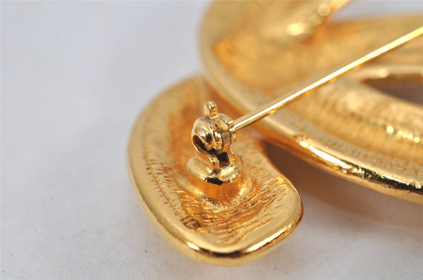 Authentic CHANEL Vintage CoCo Mark Pin Brooch Gold Plating 3798K