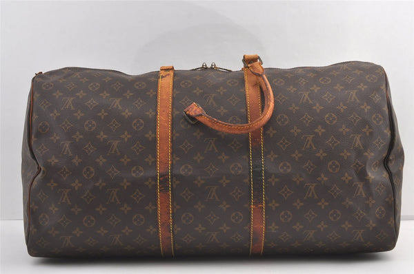 Authentic Louis Vuitton Monogram Keepall 60 Travel Boston Bag M41422 Junk 3799J