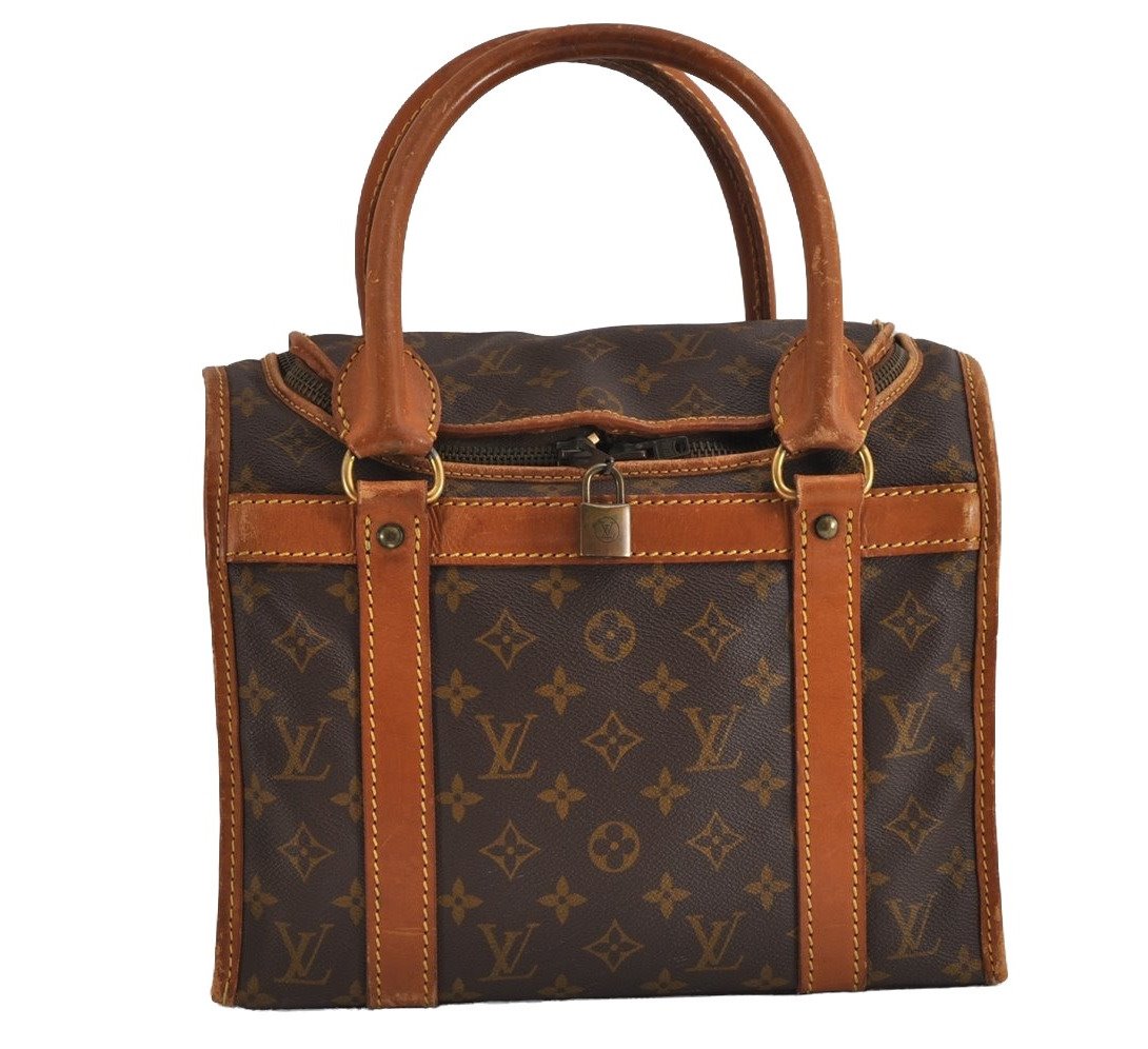 Authentic Louis Vuitton Monogram Sac Chaussures 30 Boston Bag Old Model LV 3800J