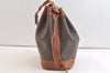 Authentic CELINE Macadam Blason Shoulder Drawstring Bag PVC Leather Brown 3803K