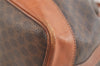 Authentic CELINE Macadam Blason Shoulder Drawstring Bag PVC Leather Brown 3803K