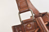 Authentic CELINE Macadam Blason Shoulder Drawstring Bag PVC Leather Brown 3803K