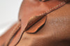 Authentic CELINE Macadam Blason Shoulder Drawstring Bag PVC Leather Brown 3803K