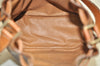 Authentic CELINE Macadam Blason Shoulder Drawstring Bag PVC Leather Brown 3803K
