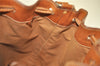 Authentic CELINE Macadam Blason Shoulder Drawstring Bag PVC Leather Brown 3803K