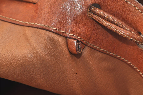 Authentic CELINE Macadam Blason Shoulder Drawstring Bag PVC Leather Brown 3803K